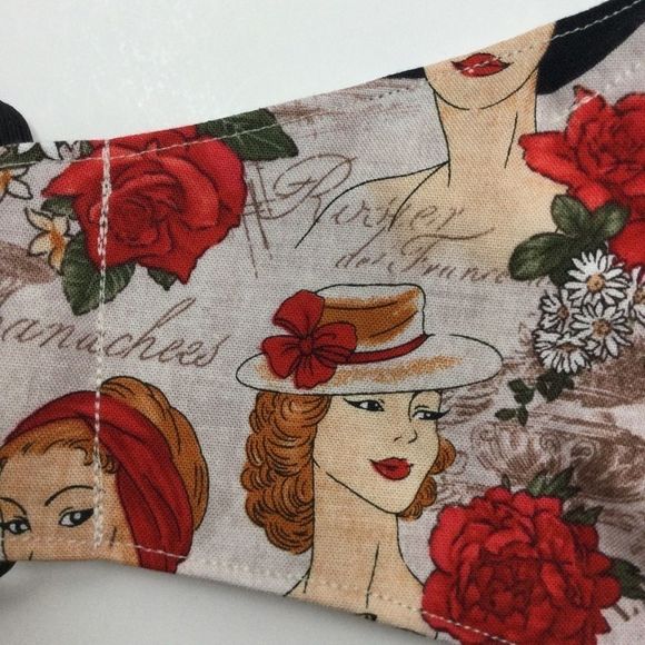 2/$15 - Paris Mask, Vintage Red Hat Fashion Face Mask, Filti Filter - Picture 8 of 16